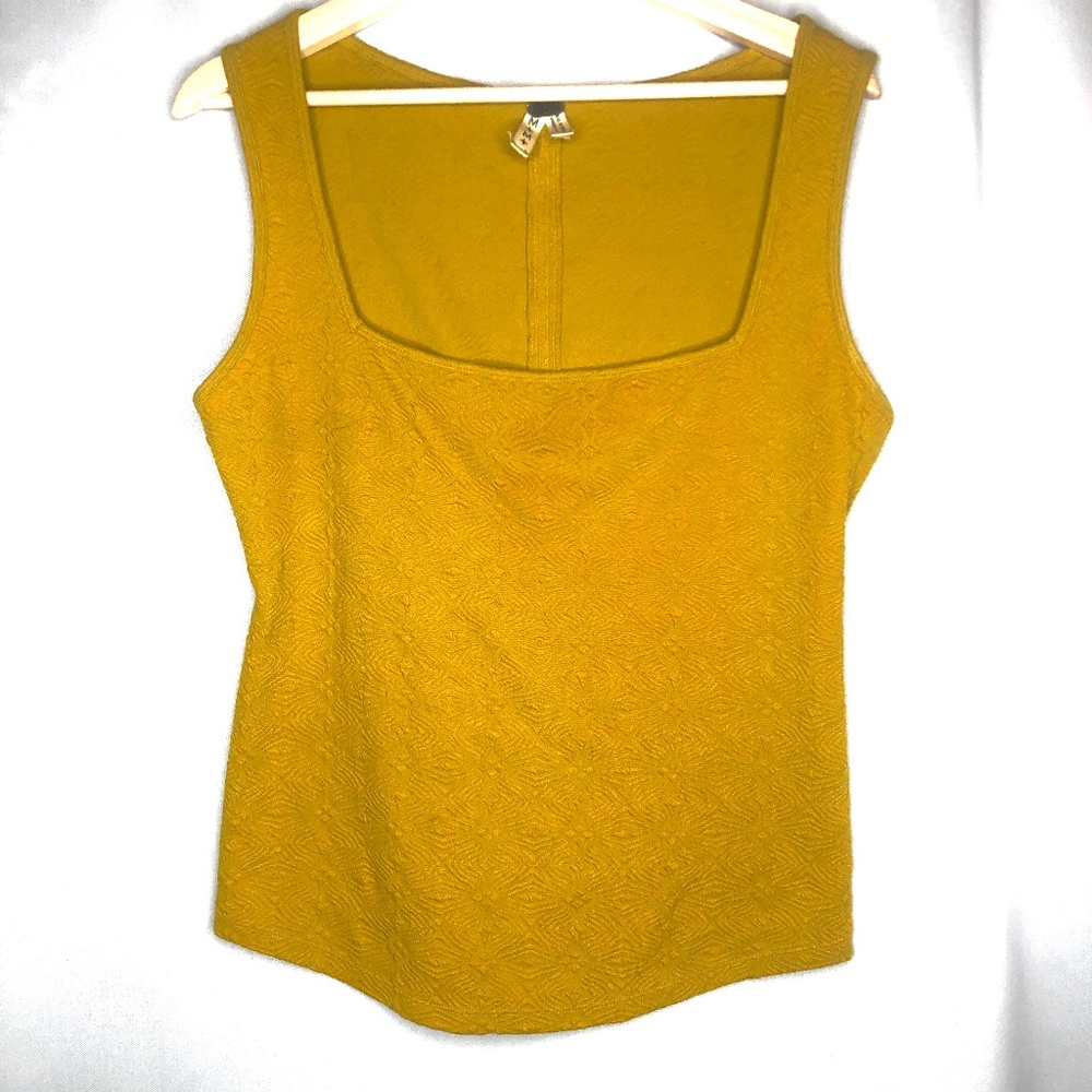 Free People Textured Tank Gold / Mustard, Sz M